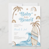 Baby aan boord Boy Boho Baby shower Uitnodiging (Voorkant)
