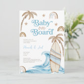 Baby aan boord Boy Boho Baby shower Uitnodiging (Staand voorkant)