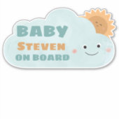 Baby aan boord - Cloud en Sun Sticker (Voorkant)