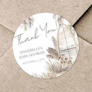Baby Aan Boord Dank Je Beach Baby Shower Ronde Sticker