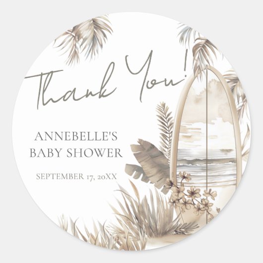 Baby aan boord Dank u Baby shower Ronde Sticker (Voorkant)