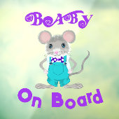 Baby aan boord - Elegant Mouse - auto aan de achte Raamsticker (Vel 3)