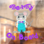 Baby aan boord - Elegant Mouse - auto aan de achte Raamsticker (Vel 2)
