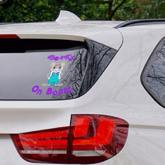 Baby aan boord - Elegant Mouse - auto aan de achte Raamsticker