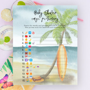 Baby aan boord - Emoji afbeelding spel baby shower