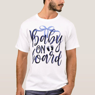 Baby Aan boord geborduurde Blue Coquette T-shirt