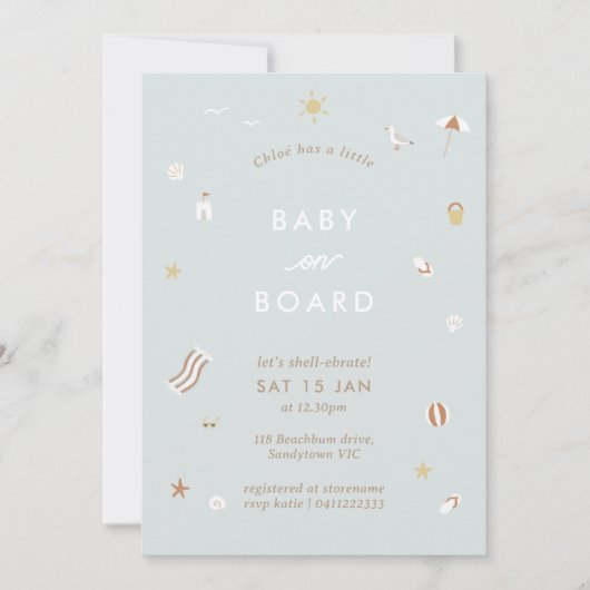 ‘Baby aan boord’ Gingham Beach Pool Baby shower Kaart (Voorkant)