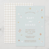 ‘Baby aan boord’ Gingham Beach Pool Baby shower Kaart (Voorkant / Achterkant)