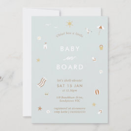 ‘Baby aan boord’ Gingham Beach Pool Baby shower Kaart