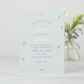 "Baby aan boord" Gingham Beach Thmed Baby shower Kaart (Staand voorkant)