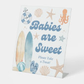 Baby aan boord Kust Baby shower gunst Reclamebord Met Voetstuk (Voorkant)