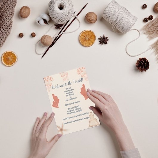 Baby Aan boord Kustgeboorte Aankondiging