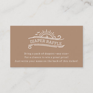 Baby Aan boord Luier Raffle Neutraal Baby shower Informatiekaartje
