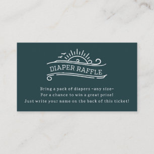 Baby Aan boord Luier Raffle Slate Blue Baby shower Informatiekaartje