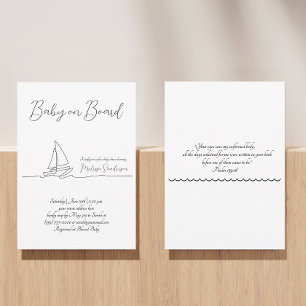 Baby aan boord Minimalistisch strand zwart-wit Kaart