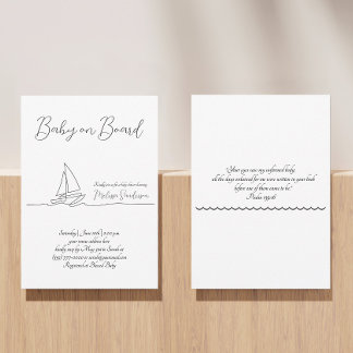 Baby aan boord Minimalistisch strand zwart-wit Kaart