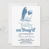 Baby aan boord Modern Surf Beach Baby shower Kaart (Voorkant)