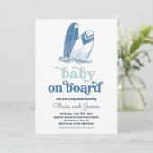 Baby aan boord Modern Surf Beach Baby shower Kaart (Staand voorkant)
