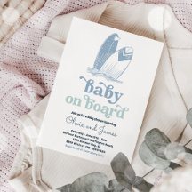 Baby aan boord Modern Surf Beach Baby shower