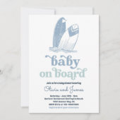 Baby aan boord Modern Surf Beach Baby shower Kaart (Voorkant)