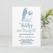 Baby aan boord Modern Surf Beach Baby shower Kaart (Staand voorkant)