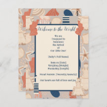 Baby aan boord Nautical Birth Announcement