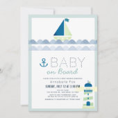 Baby aan boord Nautical Blue Boy Baby shower Kaart (Voorkant)