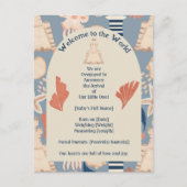 Baby aan boord Nautical Boy Geboorte Aankondiging Briefkaart (Voorkant)