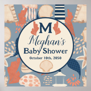 Baby aan boord Nautische Baby Jongensdouche Poster