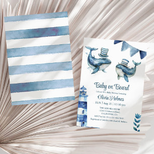 "Baby aan boord" Navy Nautical Baby shower Kaart