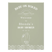 Baby Aan boord Neutral Green Baby shower Welkom Foto Afdruk (Voorkant)