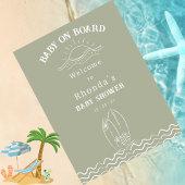 Baby Aan boord Neutral Green Baby shower Welkom Foto Afdruk