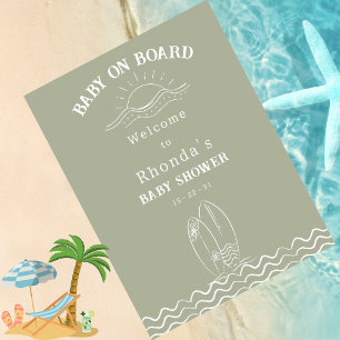 Baby Aan boord Neutral Green Baby shower Welkom Foto Afdruk