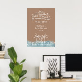 Baby Aan boord Neutral Surf Baby shower Welkom Poster (Thuiskantoor)