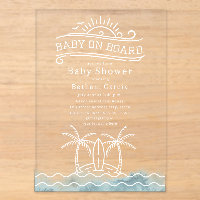 Baby aan boord Oceaan golven Neutrale Baby Shower
