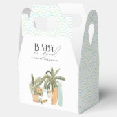 Baby aan boord Palm Tree Surfboard Baby shower Bedankdoosjes (Geopend)