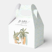 Baby aan boord Palm Tree Surfboard Baby shower Bedankdoosjes (Voorkant Zijde)