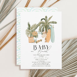 Baby aan boord Palm Tree Surfboard Baby shower Kaart