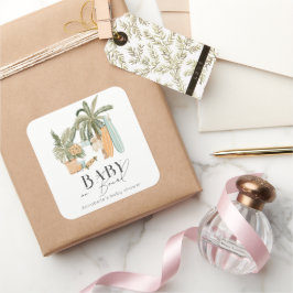 Baby aan boord Palm Tree Surfboard Baby shower Vierkante Sticker