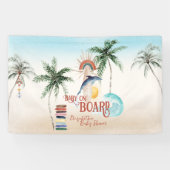 Baby aan boord | Retro Summer Surf Spandoek (Horizontaal)