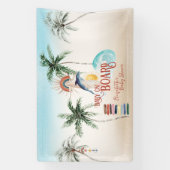 Baby aan boord | Retro Summer Surf Spandoek (Verticaal)