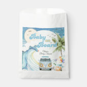 Baby aan boord Retro Surfing Beach Baby shower Bedankzakje (Voorkant)