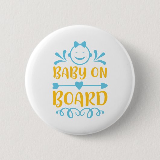 Baby aan boord ronde button 5,7 cm (Voorkant)