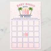 Baby aan boord roze meisje baby shower Bingo spel Flyer (Voorkant)