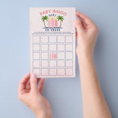 Baby aan boord roze meisje baby shower Bingo spel Flyer (Hand)