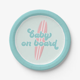 Baby aan boord Roze strand Baby shower Papieren bo Bordje