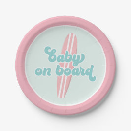 Baby aan boord Roze strand Baby shower Papieren bo Bordje