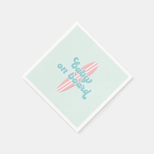 Baby aan boord Roze strand Baby shower Servet (Hoek)