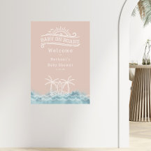 Baby Aan boord Roze Surf Baby shower Welkom