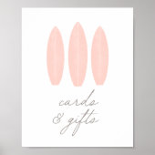 Baby aan boord Roze Surfboard Kaarten en cadeaubor Poster (Voorkant)